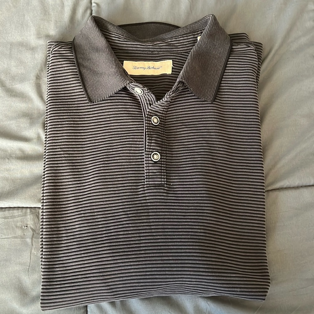 Tommy Bahama Textured Stripe Polo Size XL